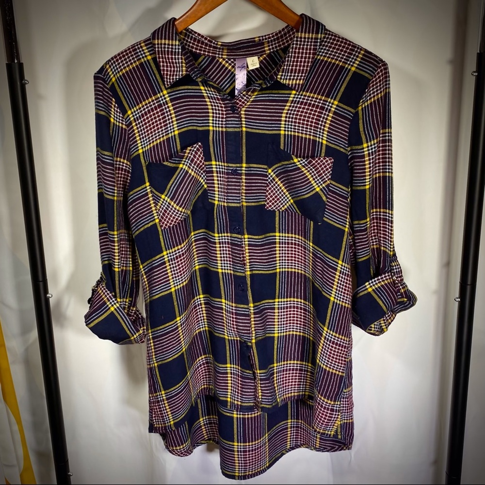 Francesca’s Alya Plaid Blouse